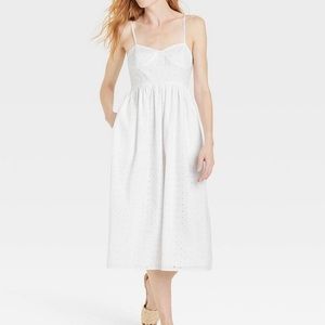 A. New Day White Eyelet Sundress NWT